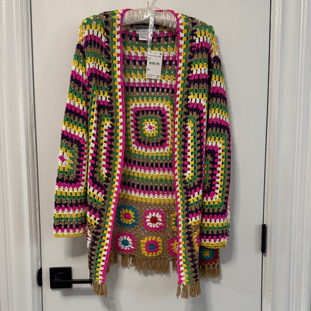 Cotton Emporium Multicolor Crochet Cardigan